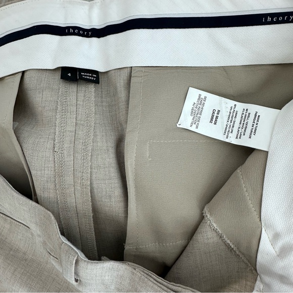 Theory Custom Max 2 Edition 5 Heathered Oatmeal Pants sz 4 EUC - Picture 7 of 8